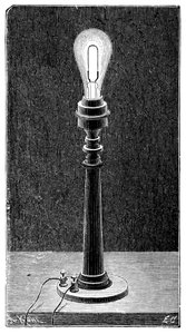 Edisons globo de luz incandescente em um candeeiro de mesa, 1891 de Unbekannt