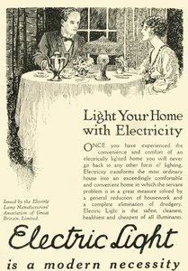 A luz elétrica é uma necessidade moderna, 1920. de Unbekannt