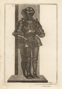 Elegante terno de armadura canelada trazido por Lord Warwick da Alemanha de Unbekannt