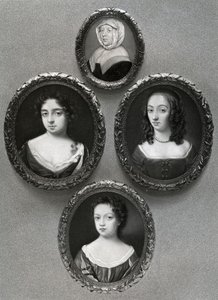 Elizabeth Cromwell, mãe de Oliver Cromwell, e suas filhas, Mary, Elizabeth e Bridget, 1899. de Unbekannt