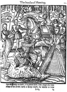 Elizabeth I realizando a cerimônia de ensaio do veado, 1576 de Unbekannt
