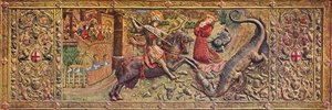 Retábulo dianteiro bordado de São Jorge, do Palau de la Generalitat, século XV de Unbekannt
