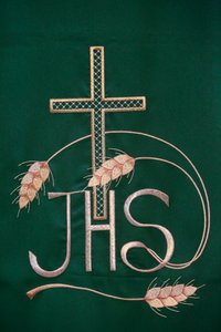Bordados em Maria SS, Igreja de Assunta: Jesus Cristo Cristo cristograma ou monograma, Galatone, Itália de Unbekannt