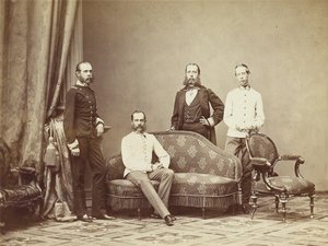 Imperador Franz Joseph I da Áustria com seus irmãos, 1864. de Unbekannt
