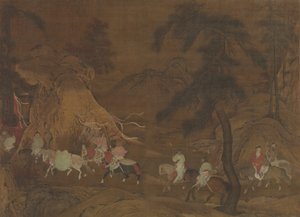 Vôo do Imperador Xuanzong para Shu, meados do século XII. de Unbekannt