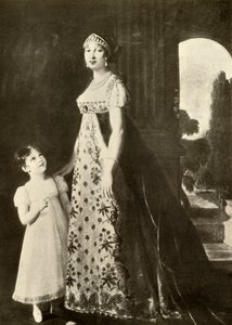 Vestido Império e vestido de criança enfeitados com renda Valenciennes, 1804, 1937. de Unbekannt