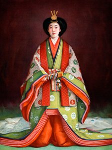 Imperatriz Nagako do Japão em suas roupas de coroação, c1924 de Unbekannt