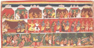 Encontros em Mathura: Página de um Bhagavata Purana disperso..., ca. 1700. de Unbekannt