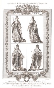 Reis e rainhas inglesas com brasões, 1780-1800 de Unbekannt