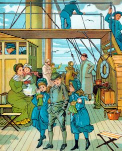 Família inglesa viajando para a França, 1886 de Unbekannt