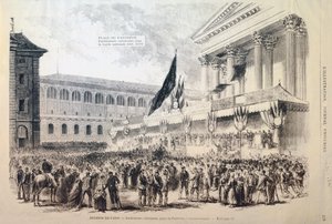 Alistamento de voluntários na Guarda Nacional, Place du Pantheon, Paris, 1870-1871 de Unbekannt