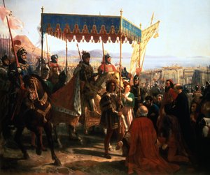 Entrada de Carlos VIII em Nápoles, 12 de maio de 1495, século XIX de Unbekannt