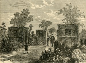 Entrada para os jardins zoológicos em 1840, c1876. de Unbekannt