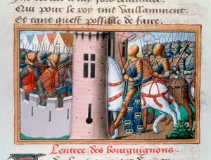 Entrada dos Bourguignons para Paris, maio de 1418, 1484 de Unbekannt