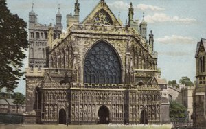Catedral de Exeter, Frente Oeste (foto a cores) de Unbekannt