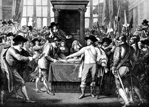 Expulsão de membros por Cromwell, 1653, século XVIII de Unbekannt