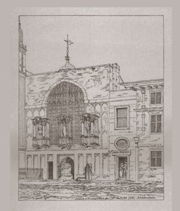 Vista exterior da capela de Guildhall, 1815, 1886 de Unbekannt