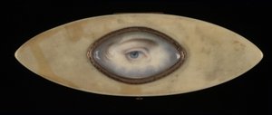 Miniatura de olho em caixa elíptica de marfim, ca. 1800. de Unbekannt