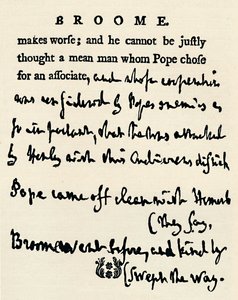 Fac-símile de uma prova corrigida por Johnson de suas vidas dos poetas, do original no For de Unbekannt