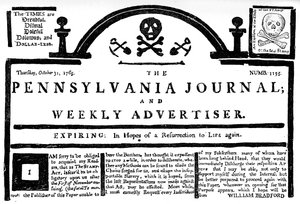 Fac-símile do Jornal da Pensilvânia sobre a Lei do Selo, 1765 c1880 de Unbekannt