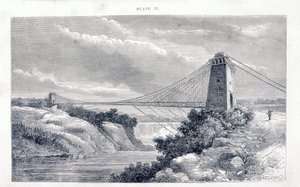 Ponte suspensa de Falls View, Niagara, América do Norte, c1869-c1889 de Unbekannt