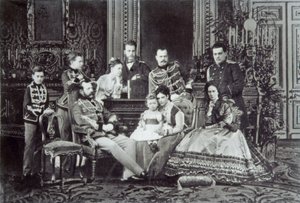 Retrato de família do czar Alexandre II da Rússia, década de 1860 de Unbekannt