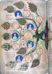 Árvore genealógica, uma página de Liber Floridus, século XII de Unbekannt