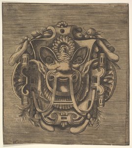 Máscara fantástica com tiras, meados do século XVI. de Unbekannt