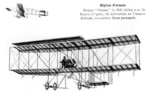 Biplano de Farman, século 20 de Unbekannt