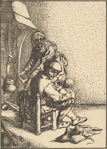 Pai alimentando seu filho, 1610-85. de Unbekannt