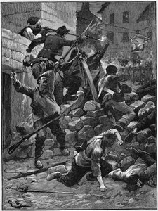 Lutando nas barricadas, A monarquia de julho, França, 1848 c1885 de Unbekannt