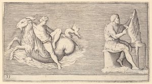 Figura em Seagoat, Man Carving Wing, publicada ca. 1599-1622. de Unbekannt