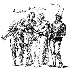 Figuras desenhadas por Inigo Jones para a máscara das Ilhas Fortune, século XVII 1893 de Unbekannt