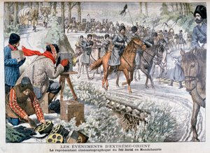 Filmando na Manchúria durante a Guerra Russo-Japonesa, 1904 de Unbekannt