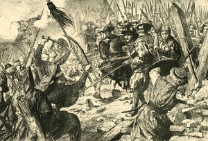 Ataque final dos turcos em seu primeiro cerco a Viena 1529, 1890. de Unbekannt