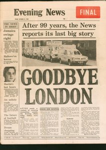Edição final do jornal Evening News, 1980 de Unbekannt