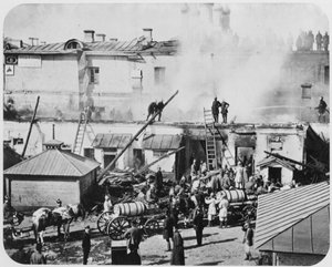 Fogo em Moscou, Rússia, 1872 de Unbekannt