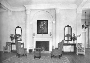 Lareira no final do salão, Hotel Royal Bermudiana, Hamilton, Bermudas, 1924 de Unbekannt