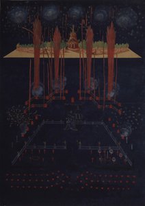 Fogos de artifício e iluminação em 10 de fevereiro de 1742, meados do século XVIII. de Unbekannt