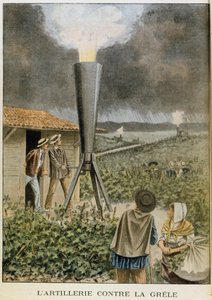 Disparando um canhão nas nuvens para evitar uma tempestade de granizo, 1901 de Unbekannt