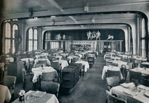 Salão de jantar de primeira classe a bordo de Victoria, 1931 de Unbekannt