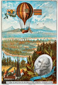 Primeira tentativa de Guyton de Morveau de dirigir um balão, Dijon, França, 1784, década de 1890. de Unbekannt