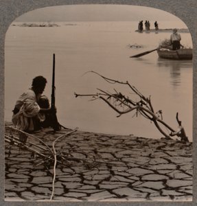 Pescadores no Mar Morto: mostrando rachaduras na costa, c1900 de Unbekannt