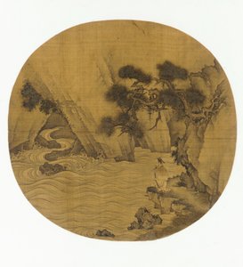 Pesca por uma torrente de montanha, dinastia Ming, 1368-1644. de Unbekannt