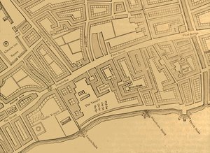 Rua da frota, o templo, etc., de um mapa de Londres, publicado 1720, 1897. de Unbekannt