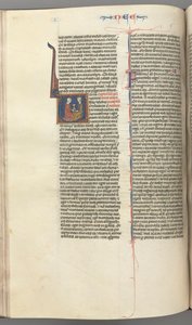 Fol. 178v, Neemias, historiada inicial V, Neemias apresentando o cálice de ouro a Artaxerxes, c. 127 de Unbekannt