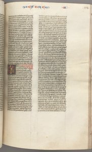 Fol. 184r, Esdras II, historiada inicial E, um padre censurando um altar, c. 1275-1300. de Unbekannt