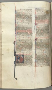 Fol. 222v, Salmo 52, historiada inicial D, um tolo nu, exceto por uma capa, segurando uma bexiga ..., c. 1 1 de Unbekannt