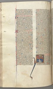 Fol. 224v, Salmo 68, historiada inicial S, Davi na água, apelando a Deus acima, c. 1275-1300. de Unbekannt