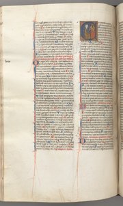 Fol. 227v, Salmo 80, historiada inicial E, Davi batendo em um carrilhão de infernos, c. 1275-1300. de Unbekannt